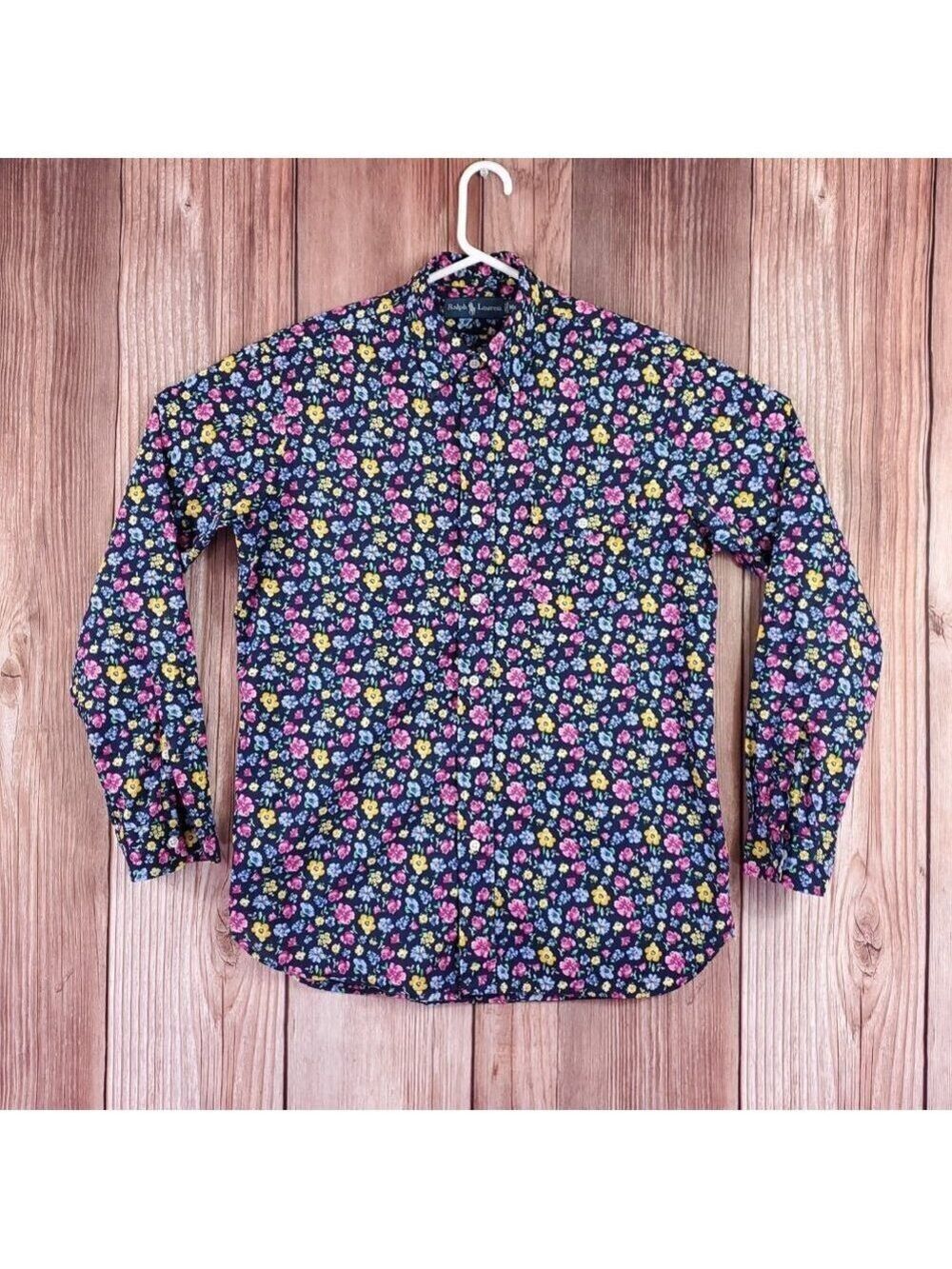 Ralph Lauren Mens Size Medium Floral Colorful Long Sleeve Button Down Shirt